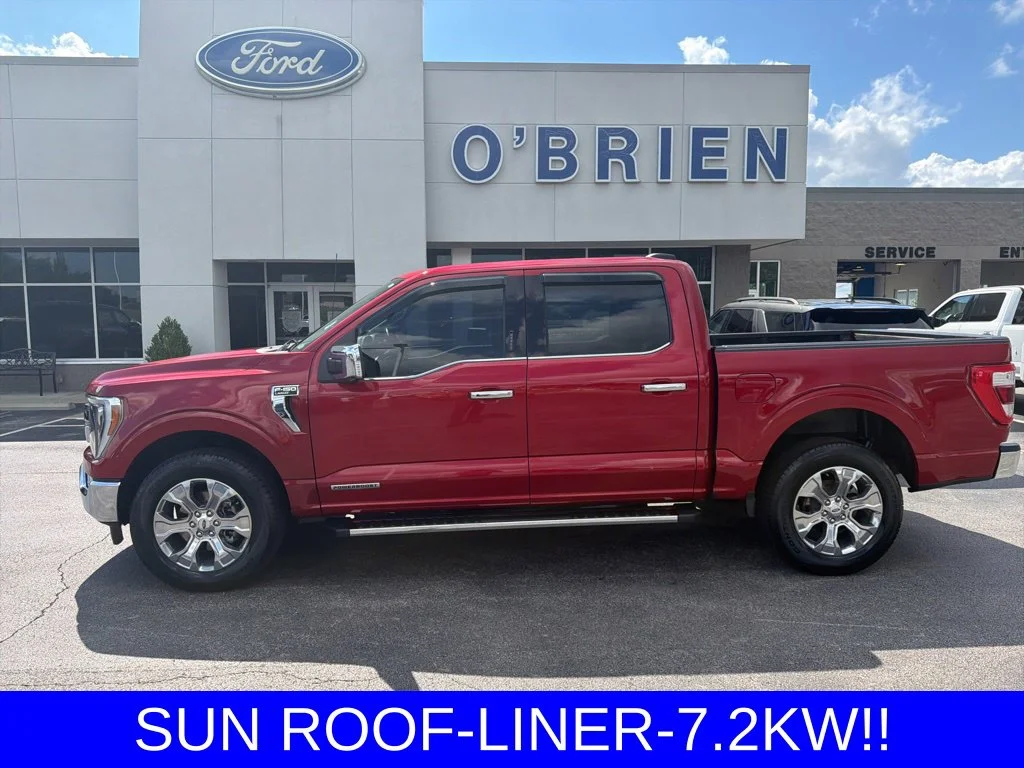 Used 2021 Rapid Red Metallic Tinted Clearcoat Ford Lariat image 2