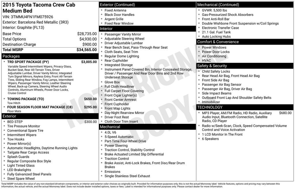 Used 2015 Red Toyota Base image 9