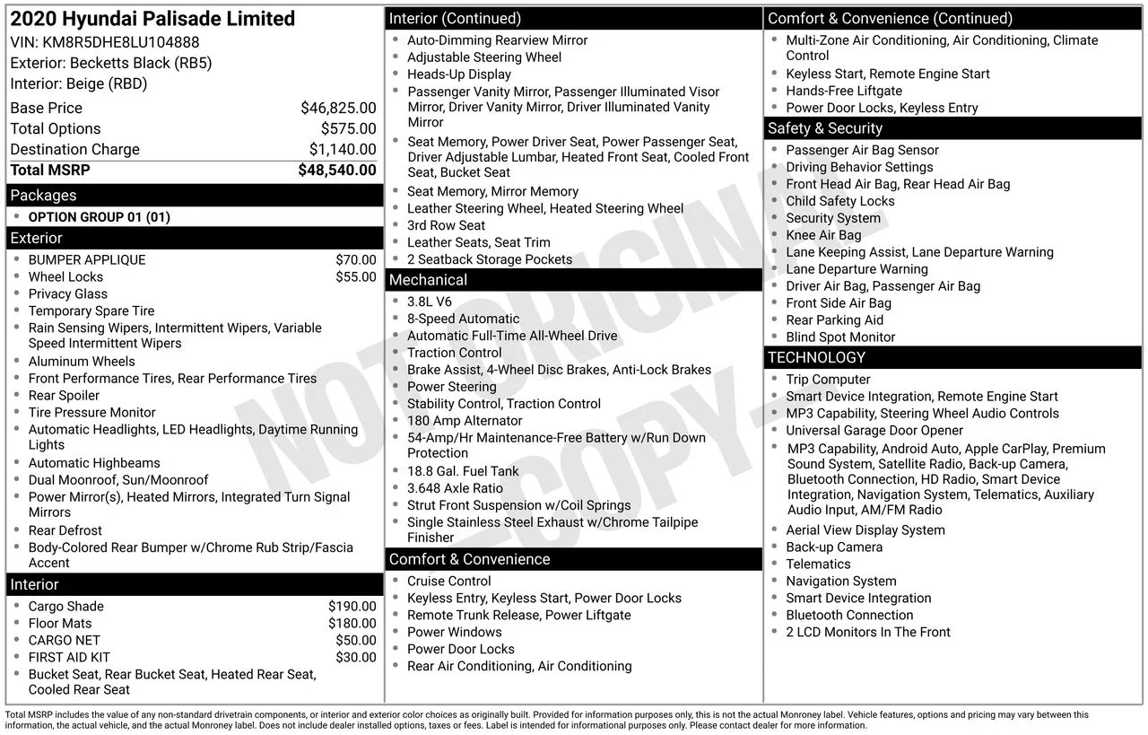 Used 2020 Becketts Black Hyundai Limited image 54