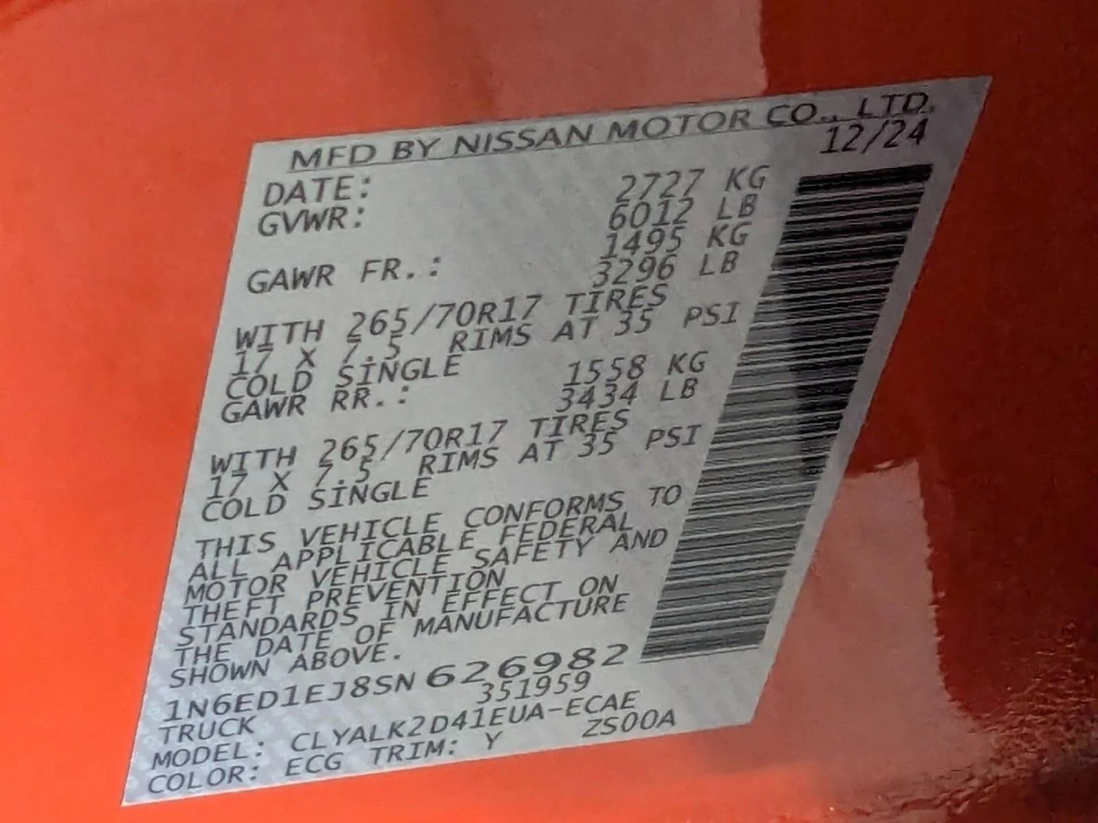 Used 2025 Afterburn Orange Nissan PRO-X image 26