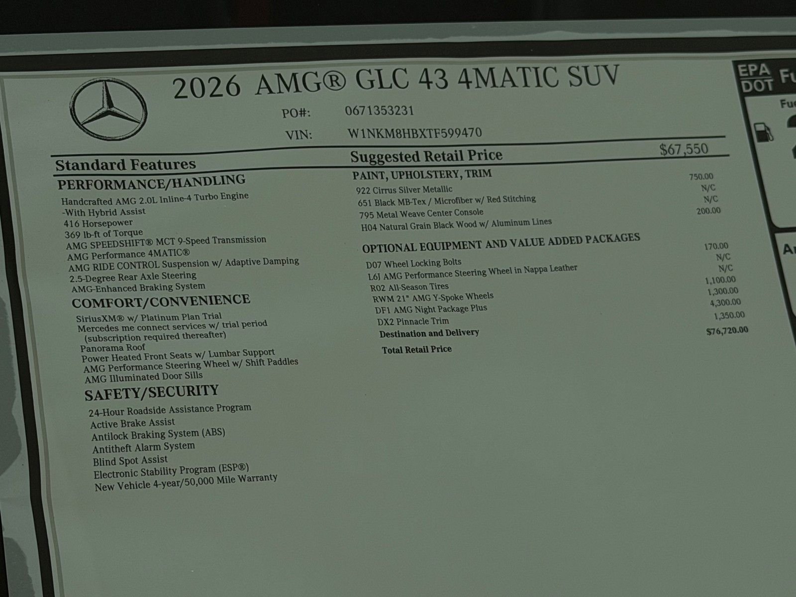 New 2026 Cirrus Silver Metallic Mercedes-Benz AMG® GLC 43 4MATIC® SUV image 24