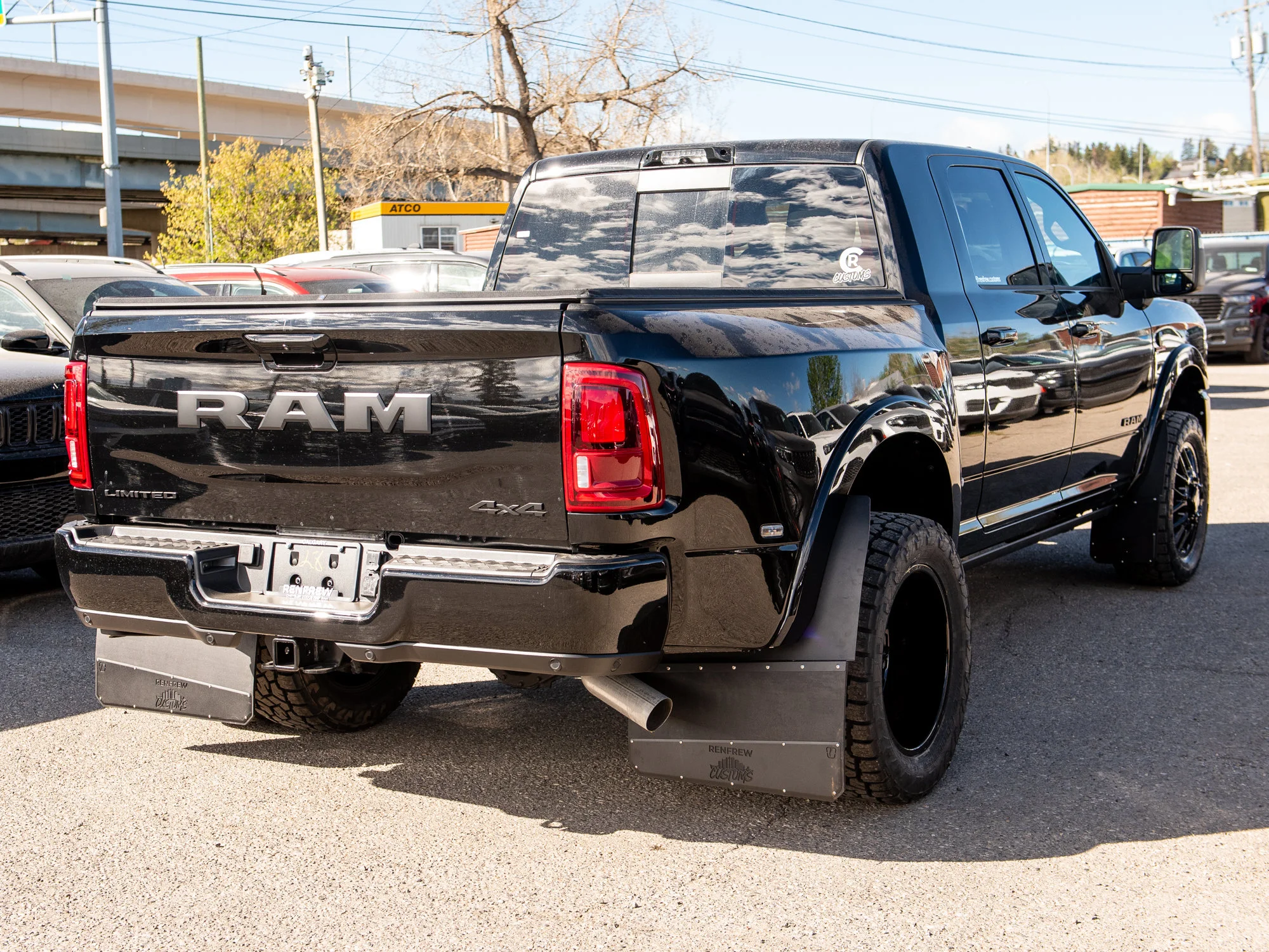 Used 2026 Black RAM Limited* Mega Cab Dually, 20 Inch Mayhem Wheels, 33 Inch Tires, Trigger Industries Mudflaps image 10