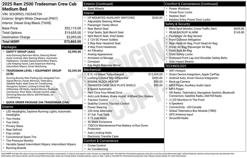 Used 2025 Bright White Clearcoat Ram Tradesman image 4