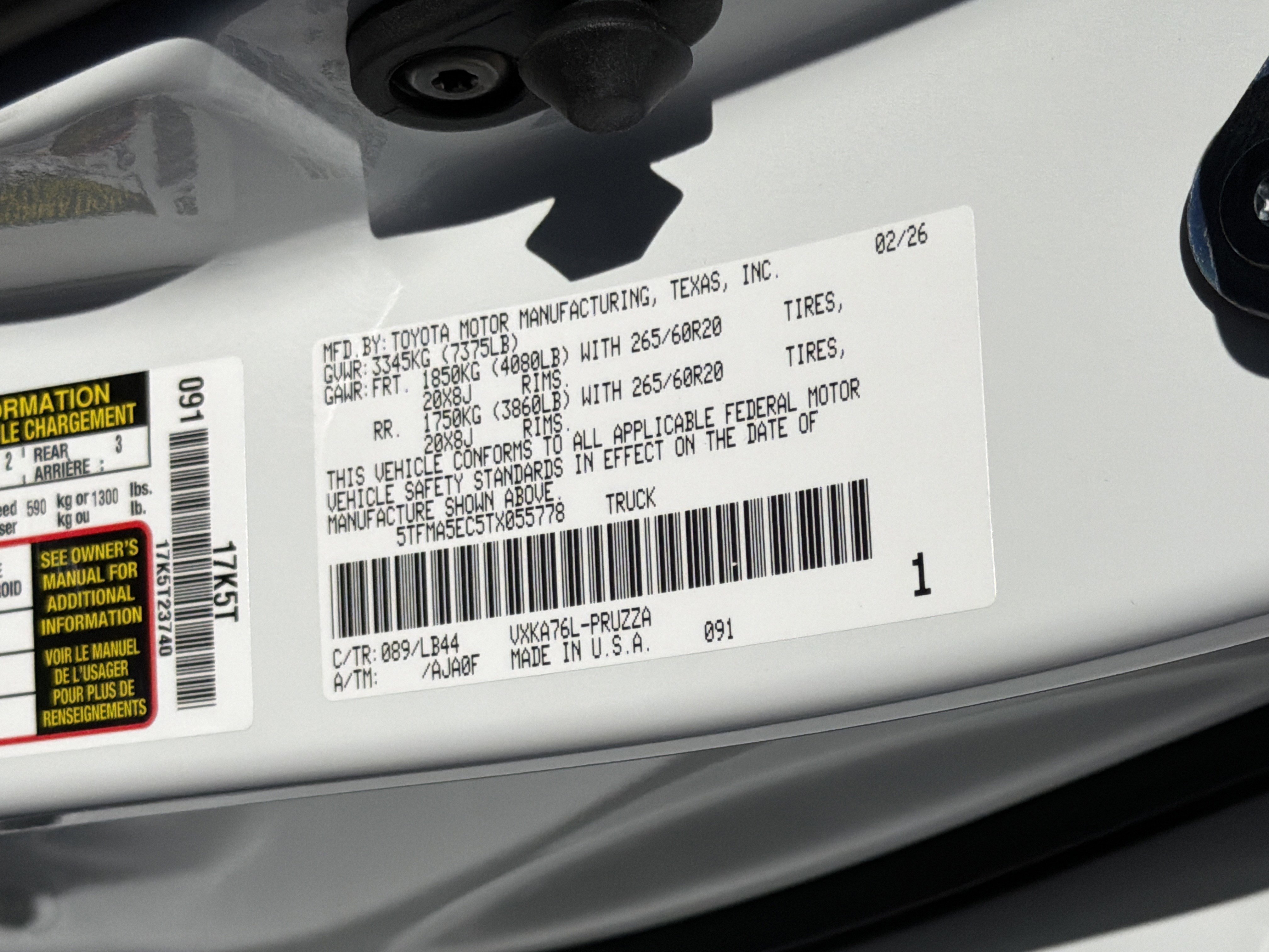 New 2026 Wind Chill Pearl Toyota 1794 Edition image 37