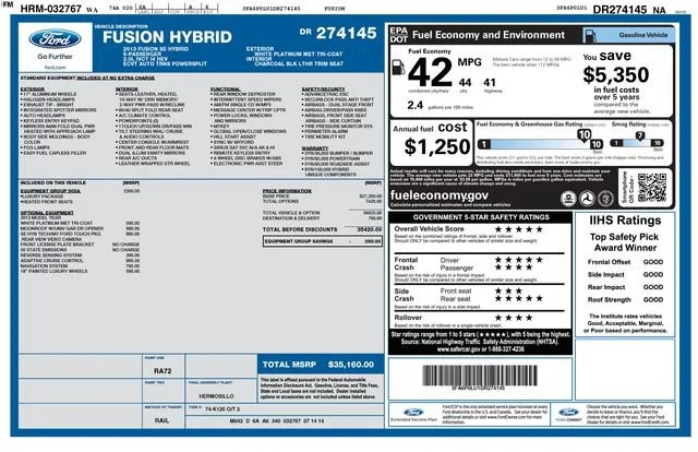 Used 2013 White Platinum Clearcoat Metallic Ford SE Hybrid image 34