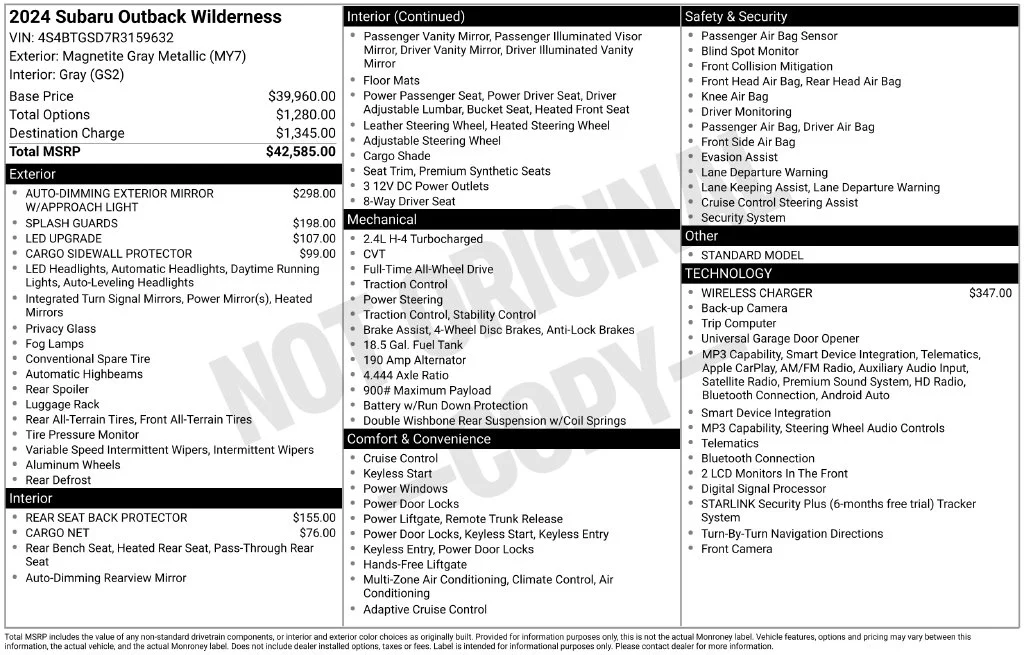 Used 2024 Gray Subaru Wilderness image 8