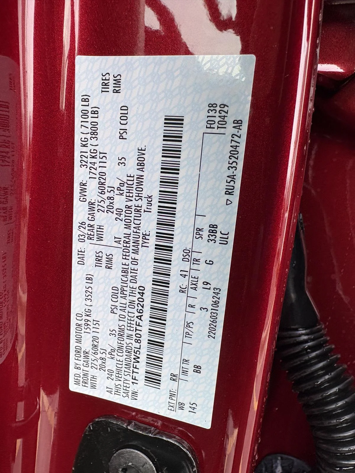 New 2026 Ruby Red Metallic Tinted Clearcoat Ford LARIAT image 19