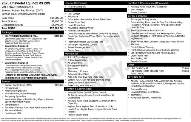 Certified Used 2025 Radiant Red Tintcoat Chevrolet RS image 27