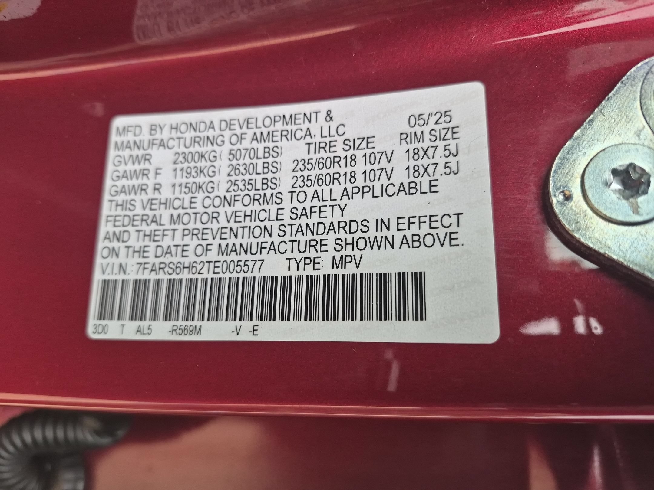 Certified Used 2026 Radiant Red Metallic Honda TrailSport AWD image 36