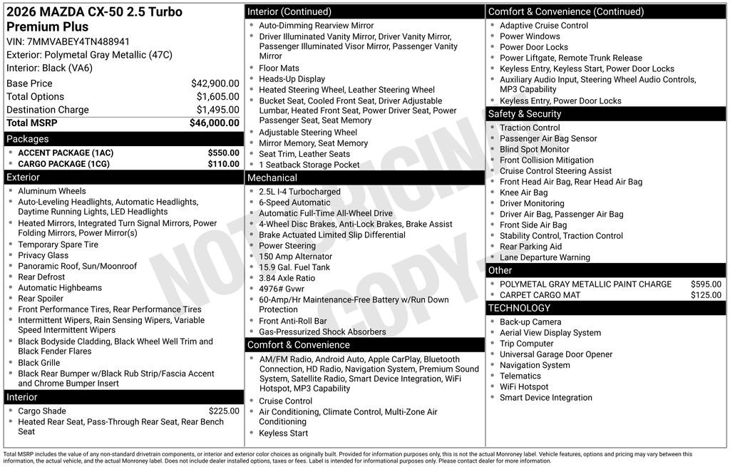New 2026 Polymetal Gray Metallic Mazda 2.5 Turbo Premium Plus AWD image 4