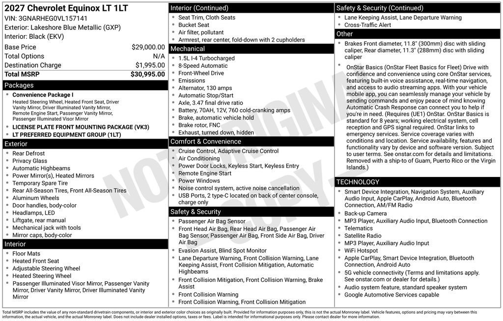 New 2027 Lakeshore Blue Metallic Chevrolet LT image 4
