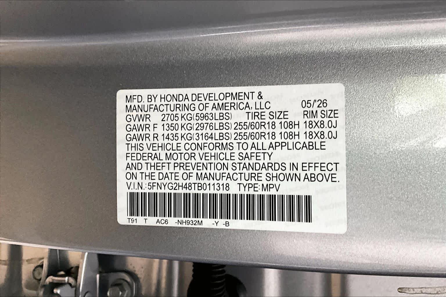 New 2026 Solar Silver Metallic Honda EX-L image 22