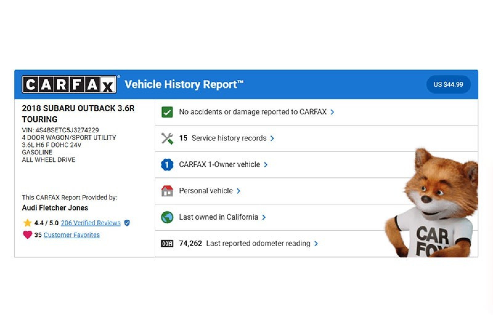 Used 2018 Subaru Outback Touring with VIN 4S4BSETC5J3274229 for sale in Newport Beach, CA
