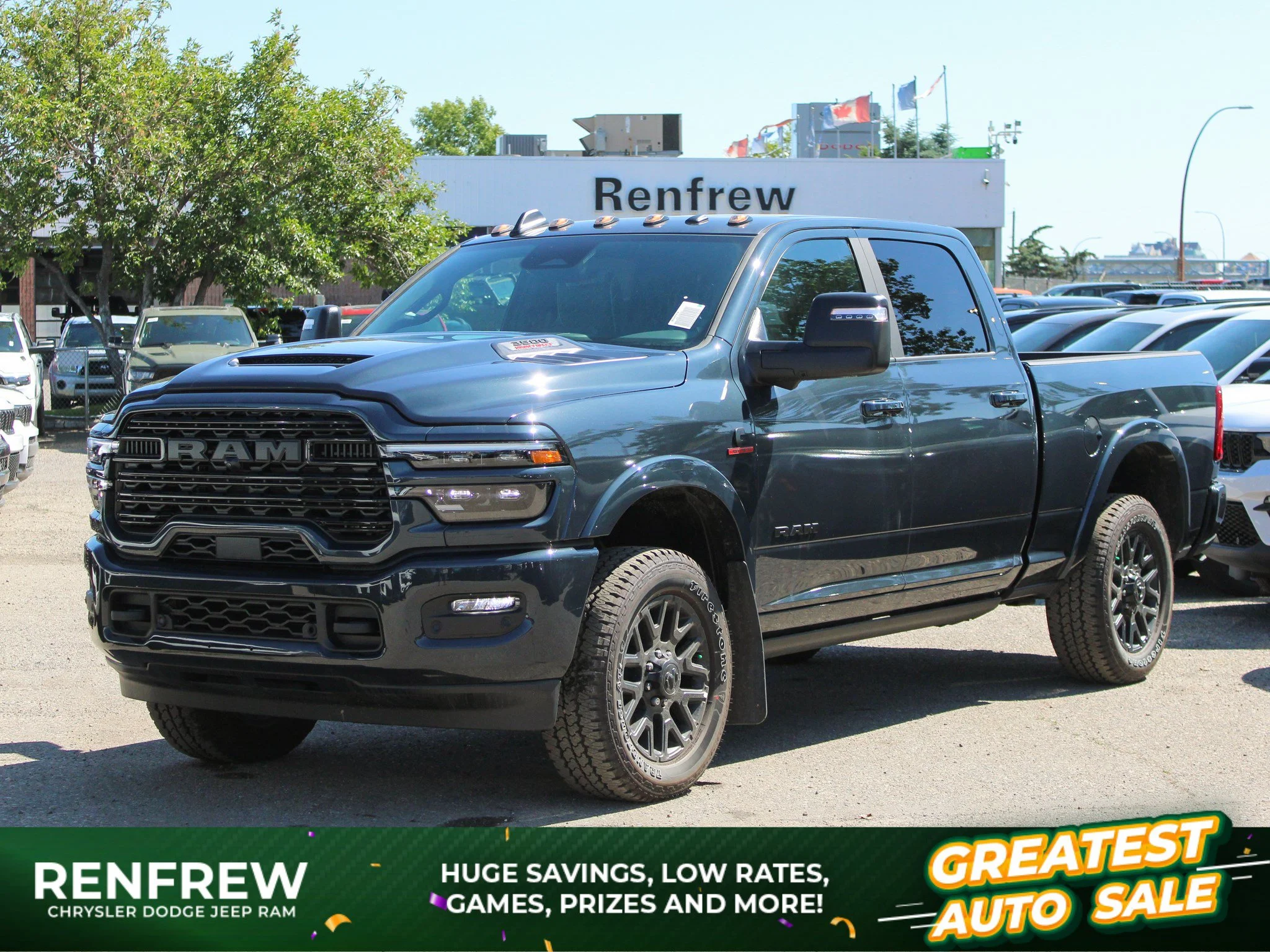 New 2026 Blue RAM Limited Night* Crew Cab 4x4, Sunroof, Passenger Screen, Remote Start image 1