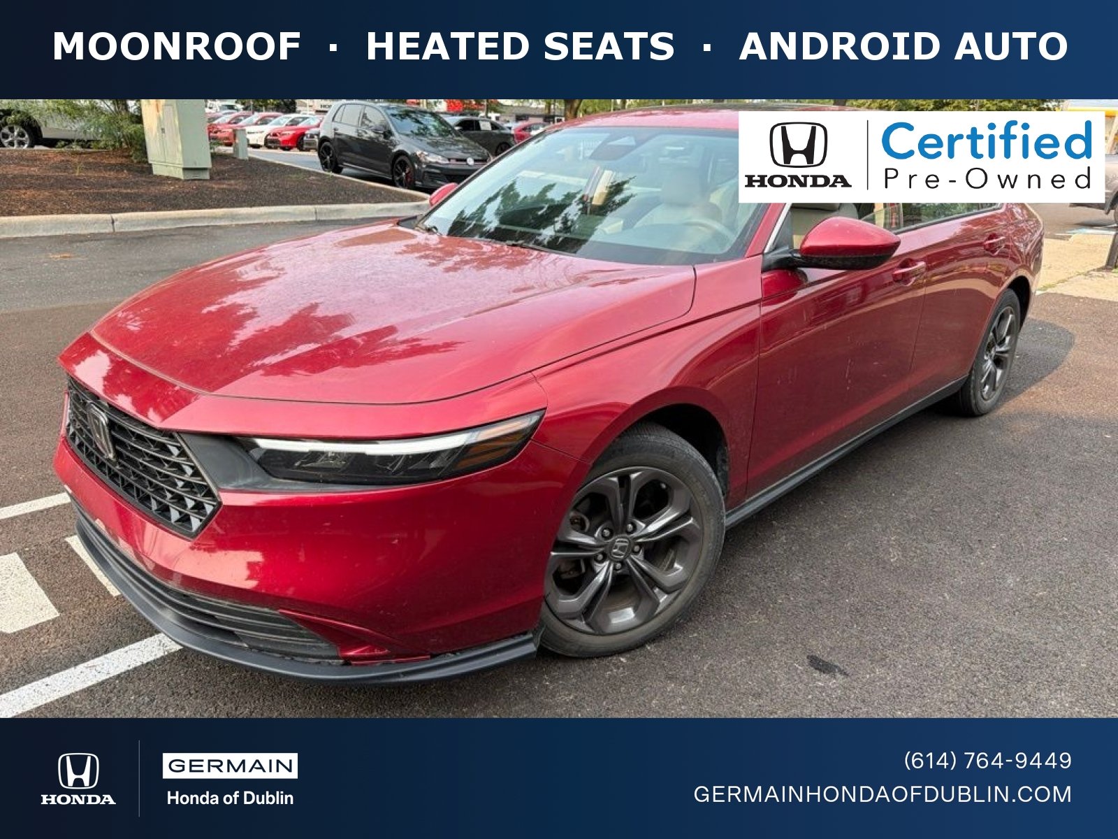 Certified Used 2023 Radiant Red Metallic Honda EX image 1