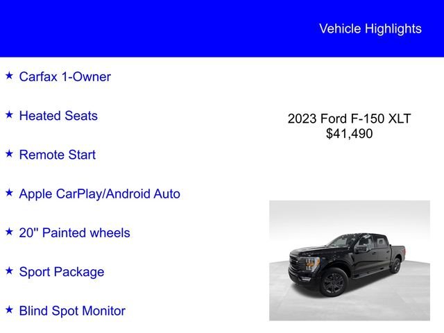 Certified Used 2023 Agate Black Metallic Ford XLT image 3