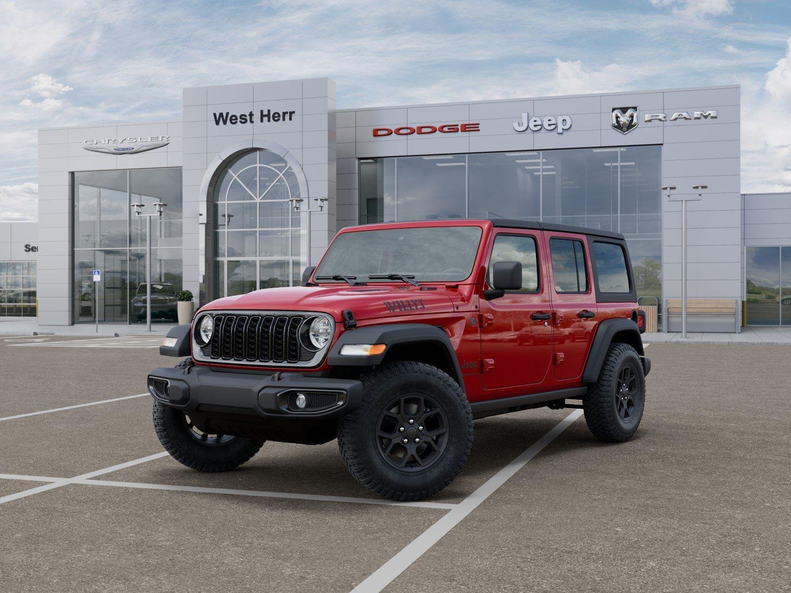 New 2026 Firecracker Red Clear-Coat Exterior Paint Jeep WRANGLER 4-DOOR WILLYS image 1