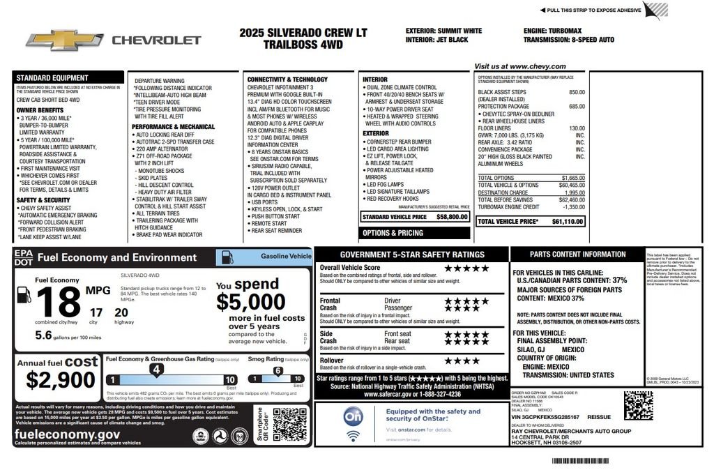 Used 2025 White Chevrolet LT Trail Boss image 2