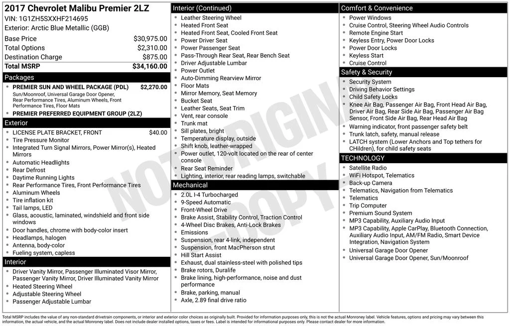 Used 2017 Blue Chevrolet Premier image 6