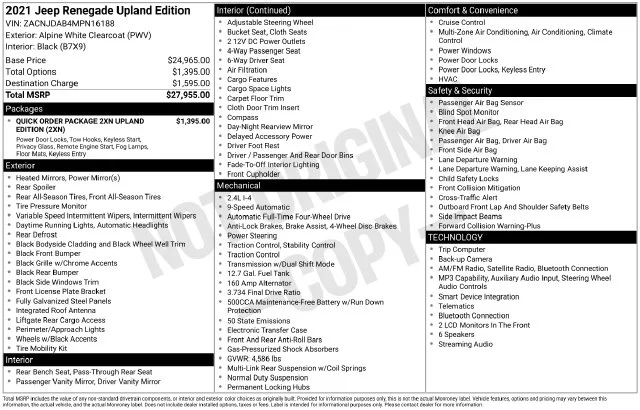 Used 2021 White Jeep Sport image 14