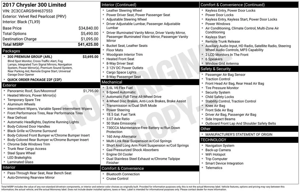 Used 2017 Red Chrysler Limited image 2