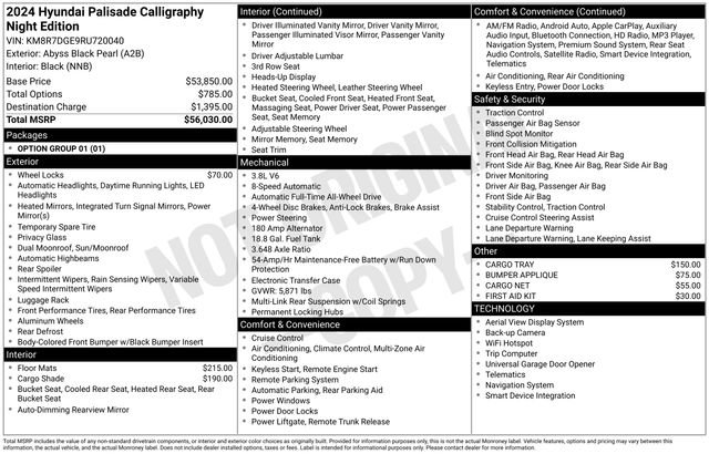 Certified Used 2024 Black Hyundai Calligraphy Night Edition image 30