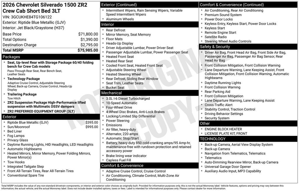Used 2026 Blue Chevrolet ZR2 image 15