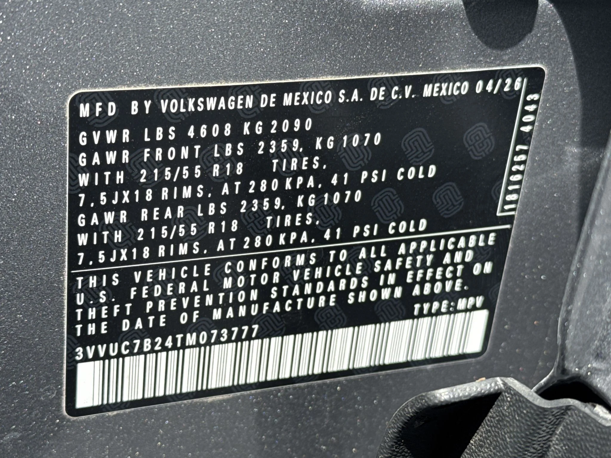 New 2026 Pyrite Silver Metallic Volkswagen SE image 35