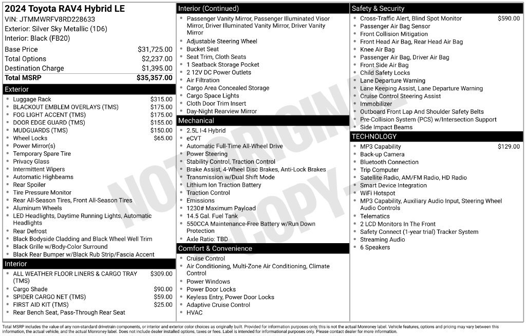 Used 2024 Silver Toyota LE image 4