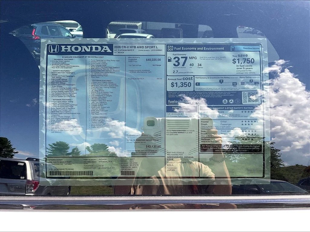 New 2026 Platinum White Pearl Honda AWD Sport-L Hybrid image 34