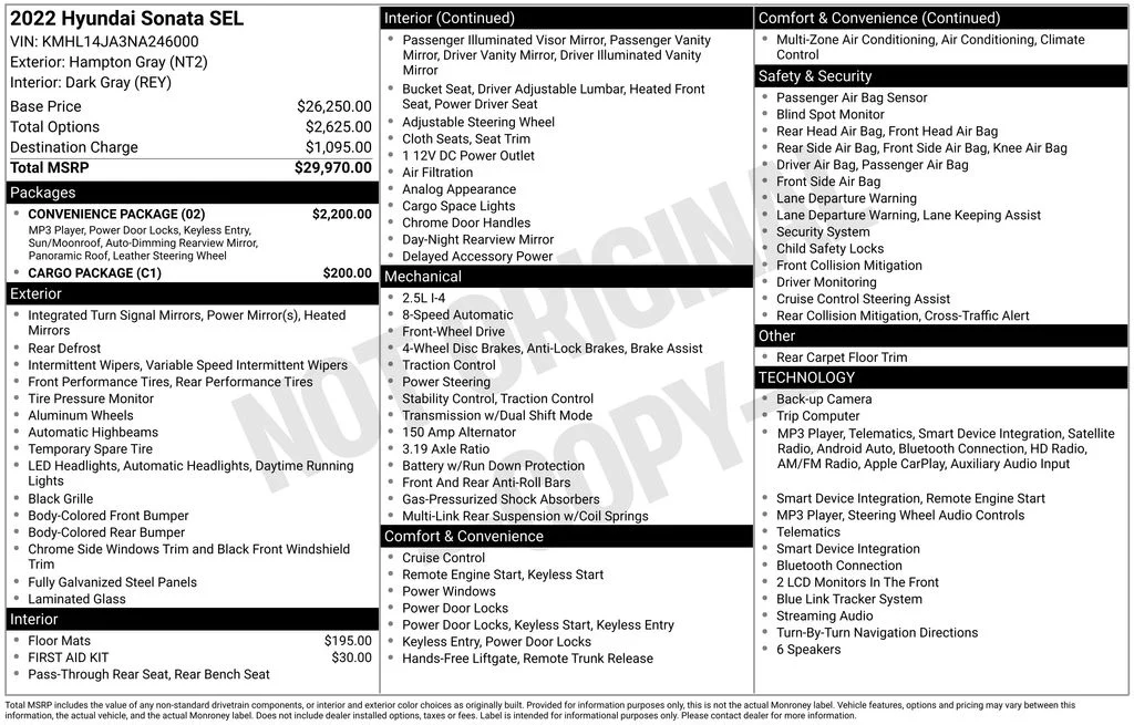 Used 2022 Gray Hyundai SEL image 6