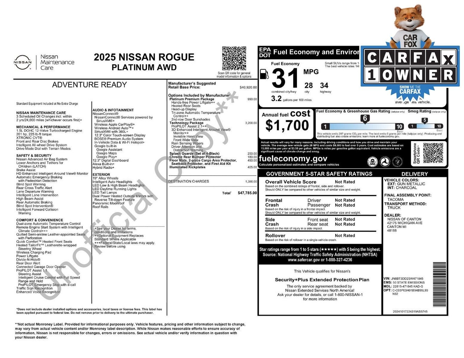 Certified Used 2025 Gun Metallic Nissan Platinum image 3