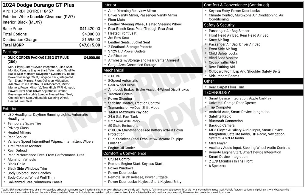 Certified Used 2024 Bright White Clearcoat Dodge GT Plus image 30