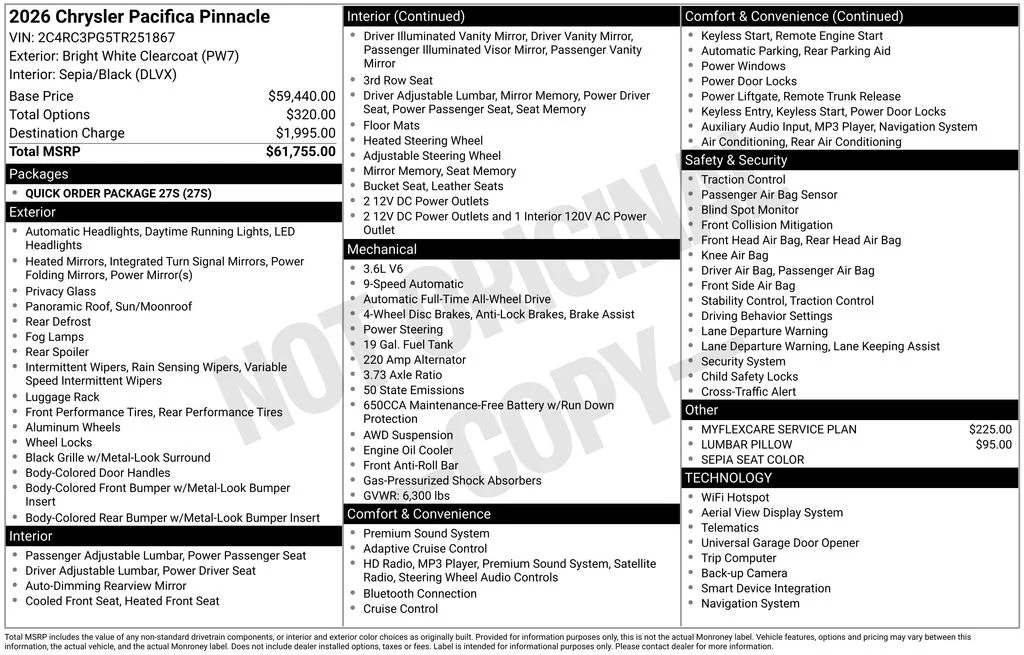 New 2026 Bright White Clear-Coat Exterior Paint Chrysler Pinnacle image 9