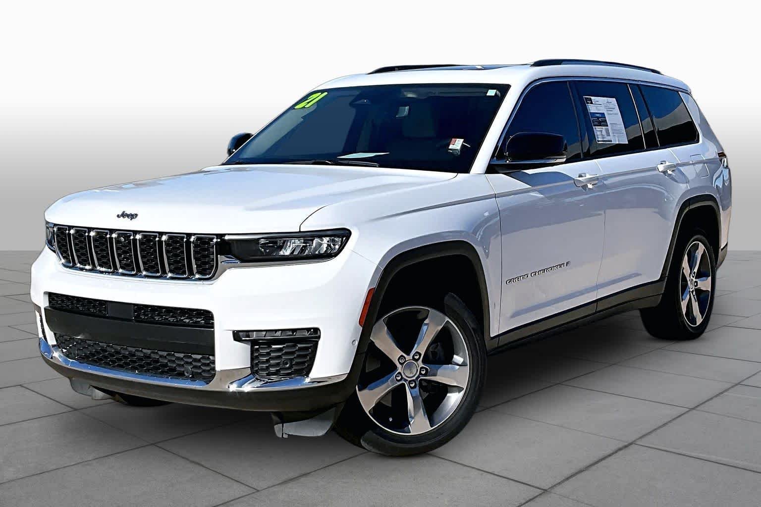 Used 2021 Bright White Clearcoat Jeep Limited image 3