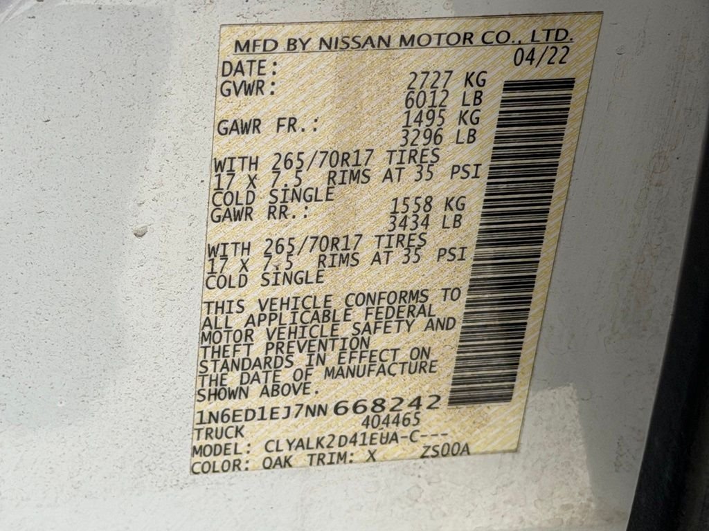 Certified Used 2022 White Nissan PRO-X image 24