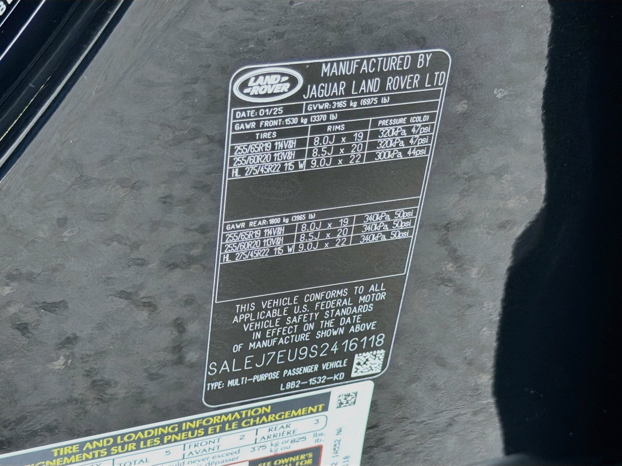Certified Used 2025 Santorini Black Metallic Land Rover S image 44