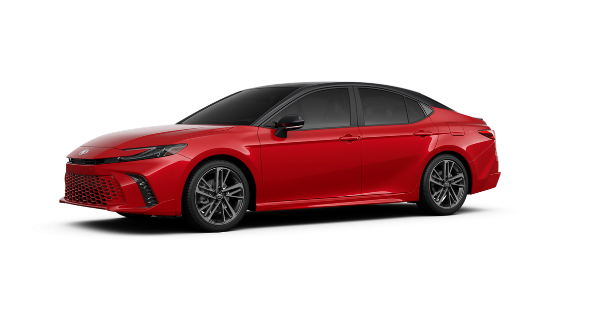 New 2026 Supersonic Red with Midnight Black Metallic roof Toyota XSE image 2