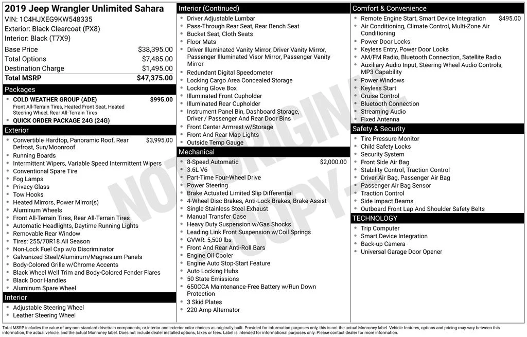 Used 2019 Black Jeep Unlimited Sahara image 27
