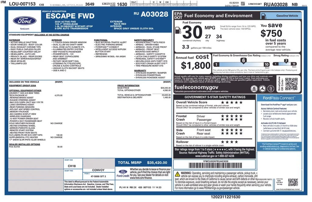 Used 2024 Red Ford Active image 8