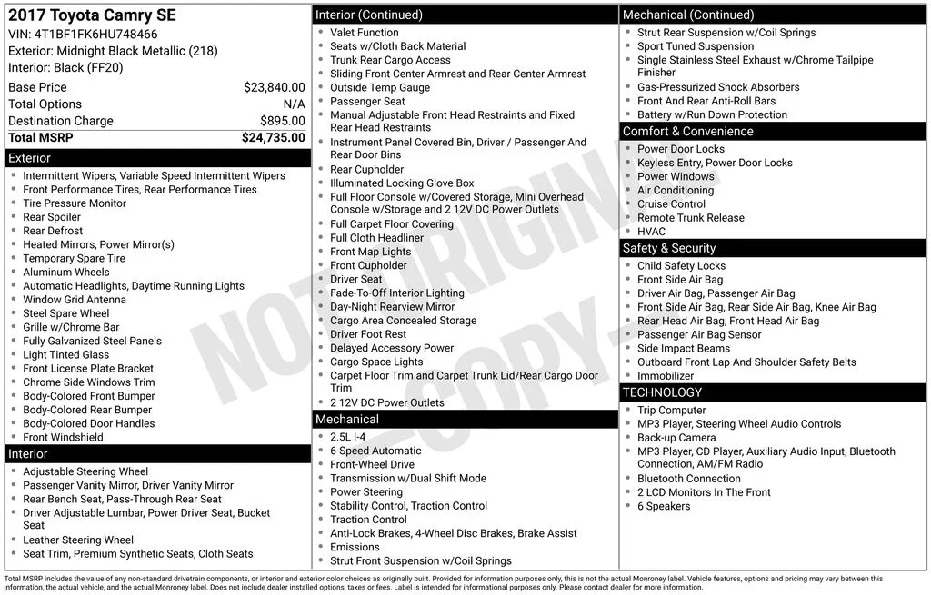 Used 2017 Black Toyota  image 2