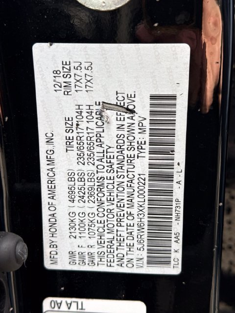 Used 2019 Crystal Black Pearl Honda LX image 19