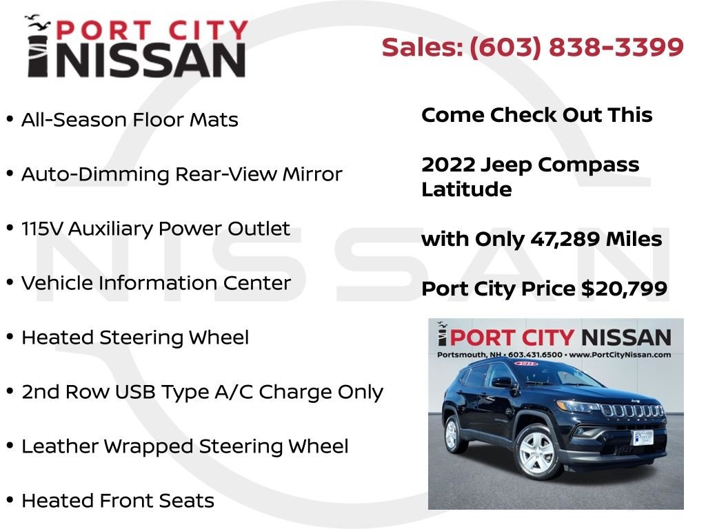 Used 2022 Diamond Black Jeep Latitude w/convenience group image 38
