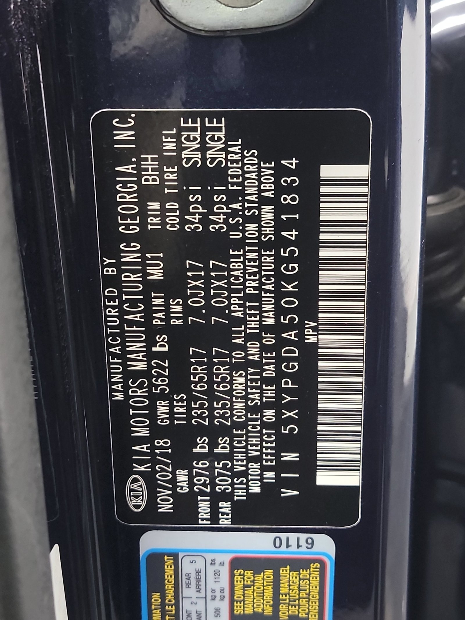 Used 2019 Blaze Blue Kia LX V6 image 31