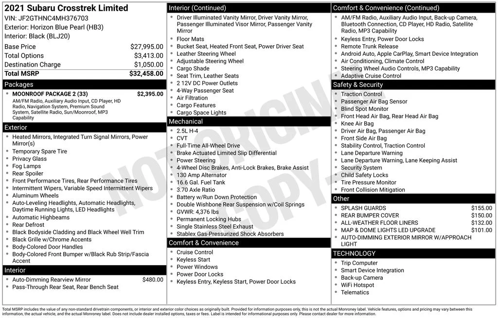 Certified Used 2021 Blue Subaru Limited image 7