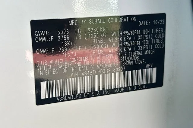 Certified Used 2024 White Subaru Touring XT image 37