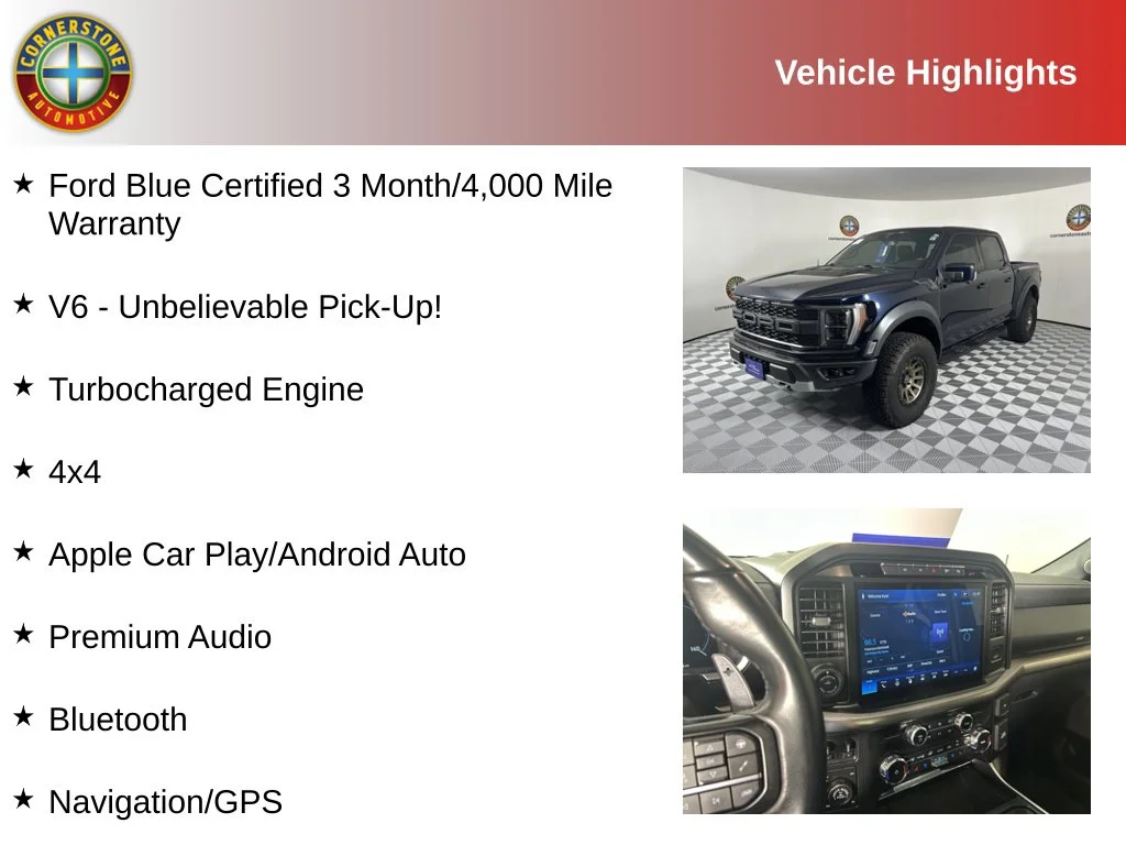 Certified 2022 Ford F-150 Raptor with VIN 1FTFW1RG1NFC26812 for sale in Elk River, Minnesota