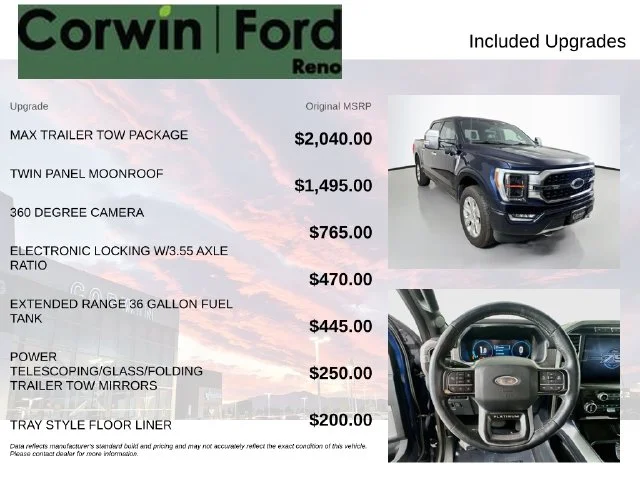 Used 2023 Blue Metallic Ford Platinum image 3