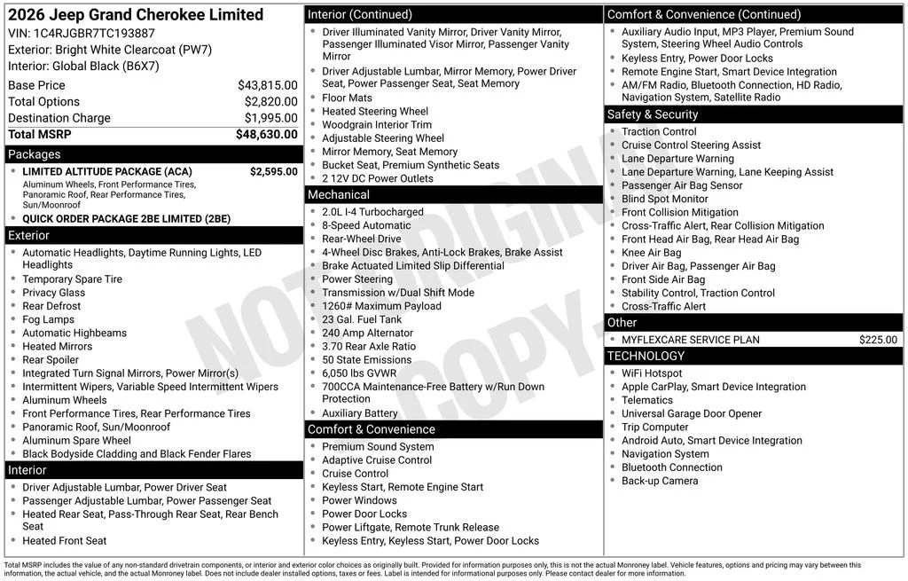 New 2026 Bright White Clear-Coat Exterior Paint Jeep Limited image 9