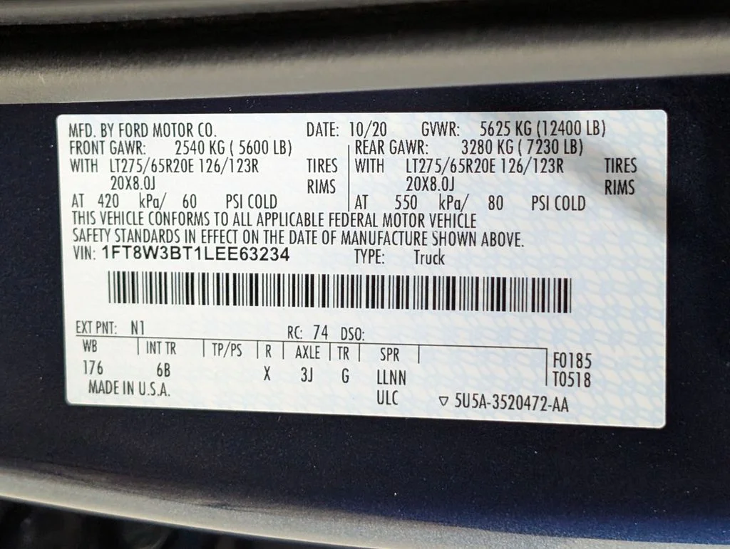 Certified Used 2020 Blue Jeans Metallic Ford Lariat image 35